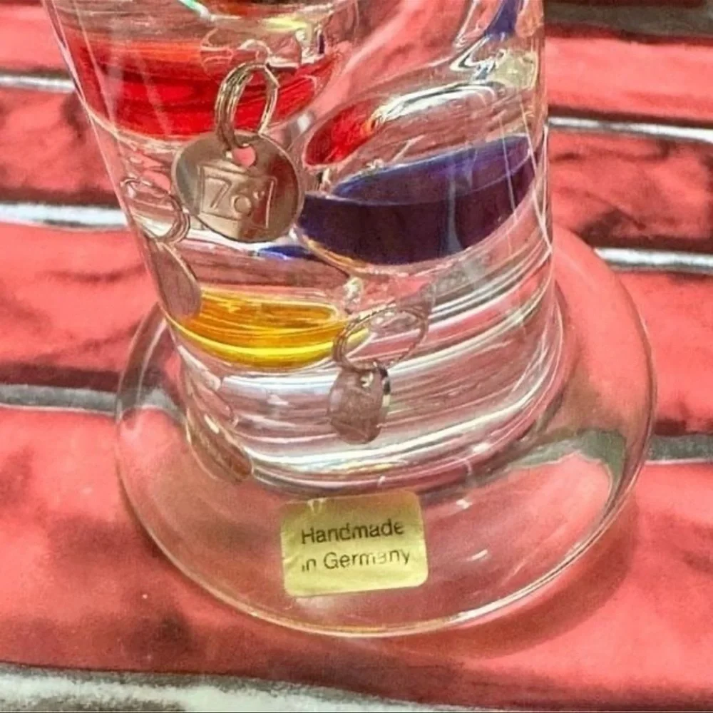 Glass Galileo Thermometer with Colorful Spheres